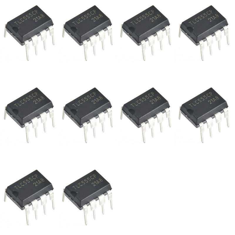 10pcs TLC555CP TLC555 TLC 555 TI Lin CMOS Timers IC Chip，DIP-8.