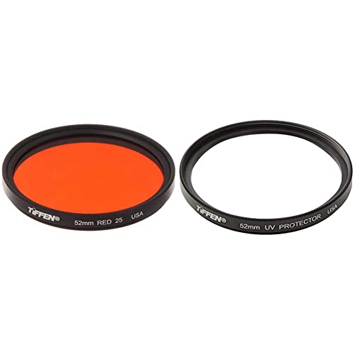 Tiffen 52mm 25 Filter (Red) & 52UVP 52mm UV Protection Filter Red Filter + 52mm Filter