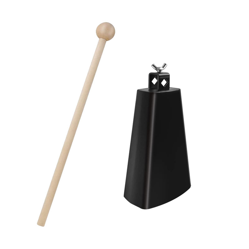 Soulmate Cowbell 5 inch Metal Steel Cow Bell Instrument Noise Makers Cowbell Hand Percussion Cow Bells with Handle Stick for Drumset 5”