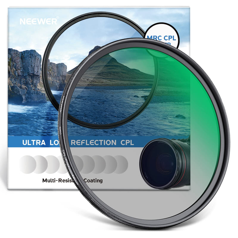 NEEWER 49mm Polarizer Filter 30 Layer Multi Resistant Nano Coated Circular Polarizing Filter(CPL) with HD Optical Glass/Ultra Slim Frame, Reduce Glare/Enhance Contrast/Reduce Reflection