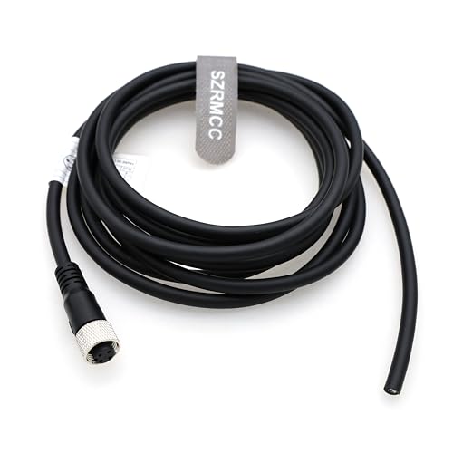SZRMCC M12 A-Code 4 Pin Female to Bare Wire Sensor Actuator Cable for Industrial Camera Fieldbus Network Modules IO Link 22AWG (10m) Straight 4pin Female 10m