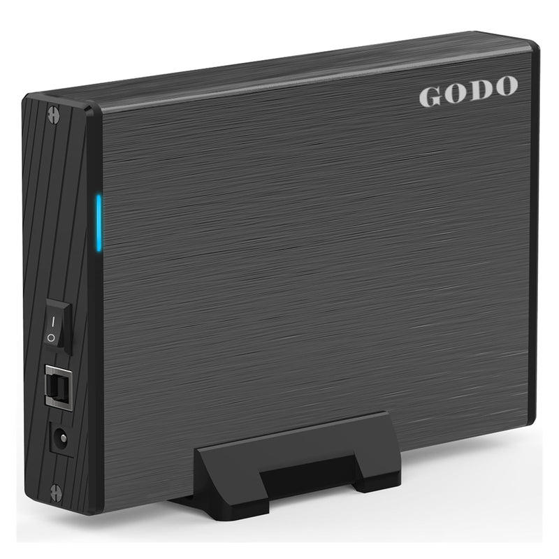 USB 3.0 to 3.5 Inch Hard Drive Enclosure, Vertical External Hard Drive Docking with Stand for 3.5 inch SATA HDD SSD, Aluminum Alloy Drive Case Support Up to 12TB with UASP,Power Adapter 3.5" SATA Enclosure-Black