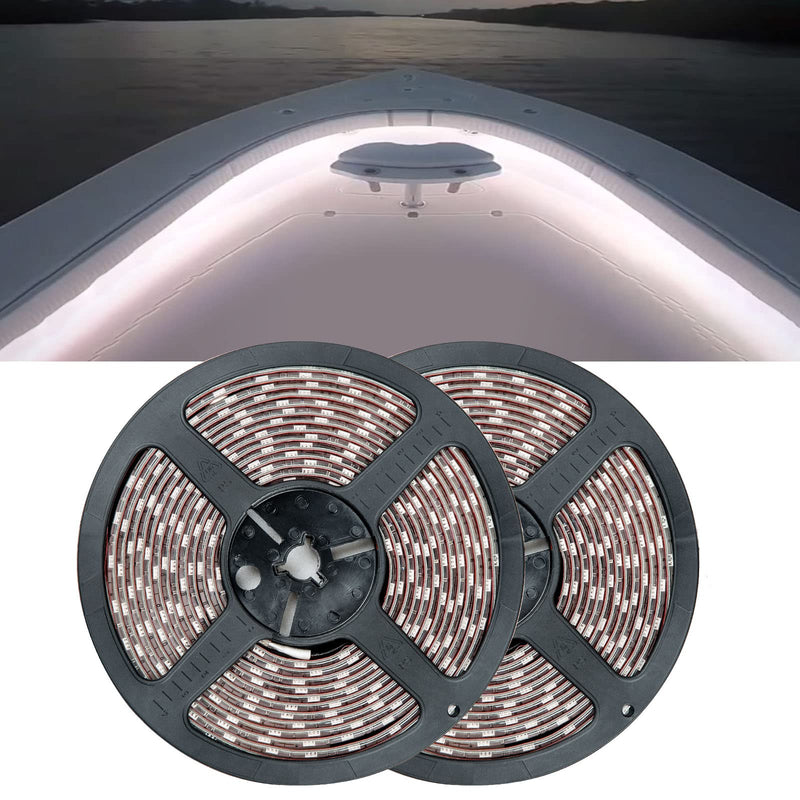 [AUSTRALIA] - Seaponer Marine Led Strip Lights, Pontoon Light Strip for Jon Bass Boat Sailboat Kayak, Marine Led Lights for Boats Deck Light Light Courtesy Interior Lights Fishing Night, 12v, 10m(32.8ft) (wihte) wihte 