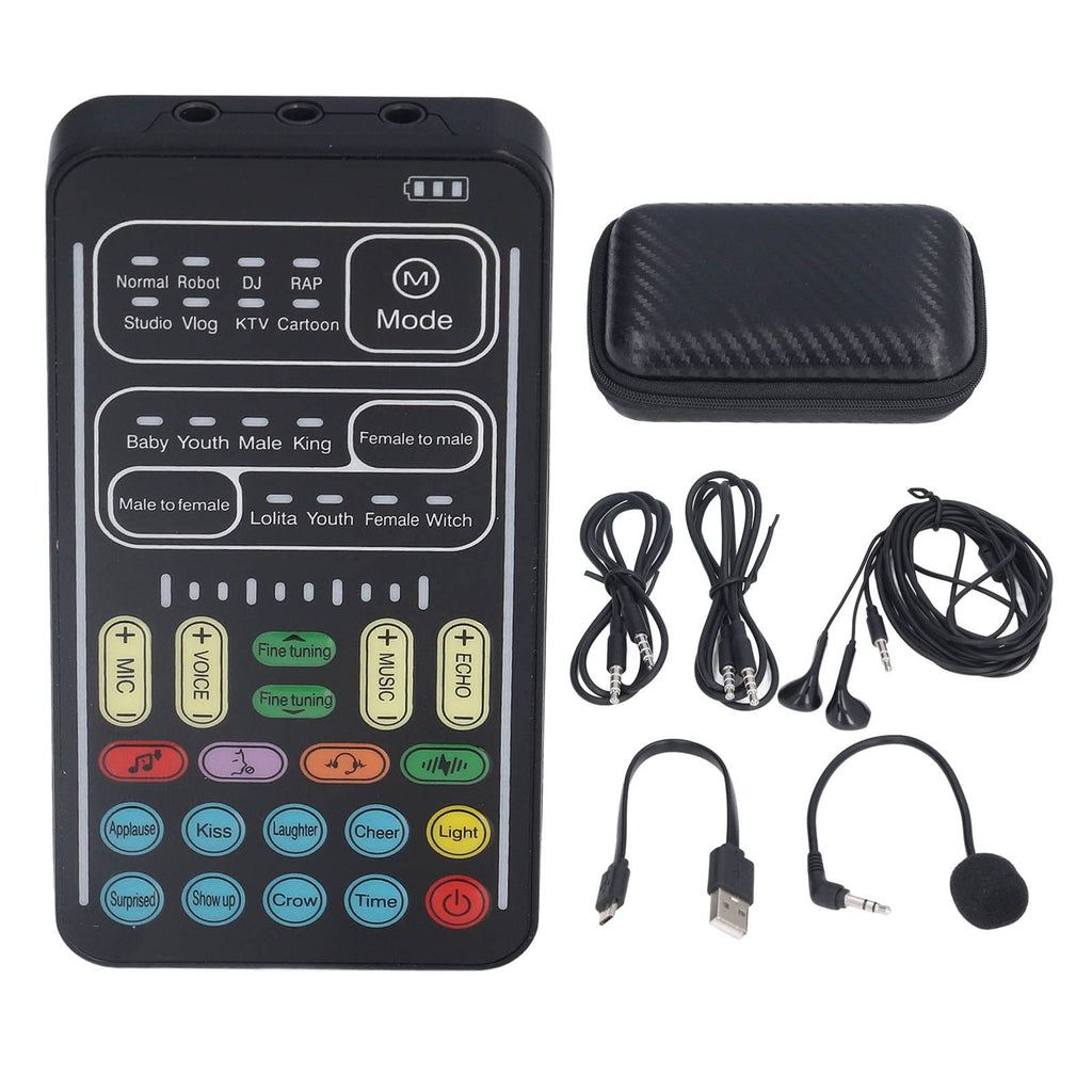 I9 Voice Changer Set, Mini Live Broadcast Voice Disguiser, Handheld Microphone Voice Changer, 8 Different Sounds/Sound Effects, for iOS, for Android(English Version) English Version