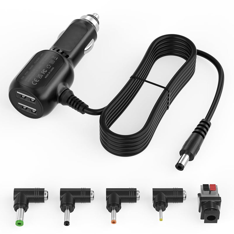 12 Volt DC Car Charger for Portable DVD Player, Universal Replacement Cigarette Lighter Power Cord for RCA, DBPOWER, Sylvania DVD Player, Snailax Seat Cushion, Breast Pump, Dual USB Port Car Charger Car Charger with USB