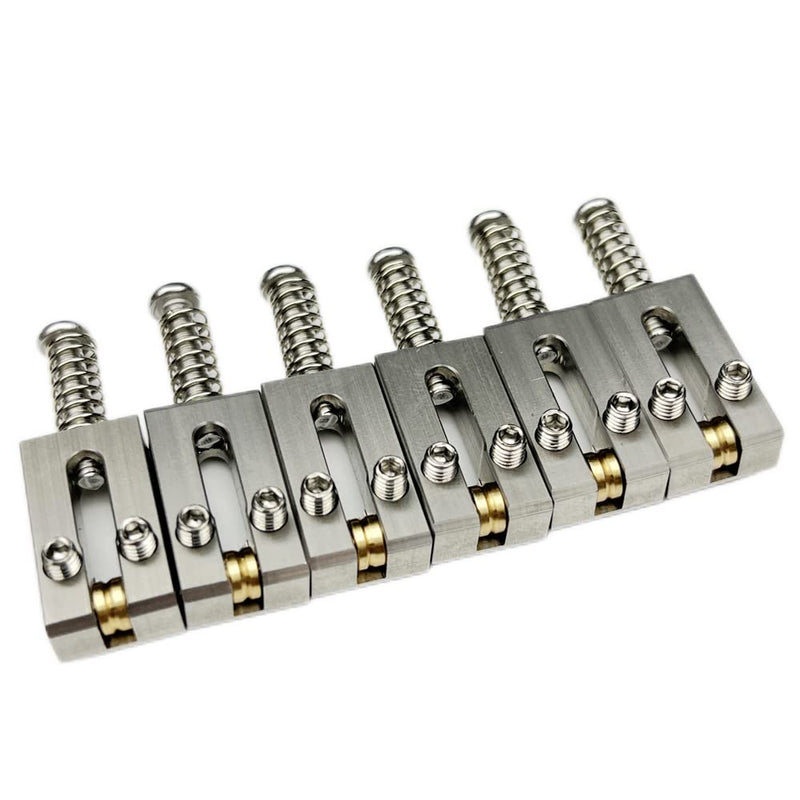 Kaynes 6PCS Guitar Bridge Roller Saddles – Stainless Steel Tremolo Bridges Saddle for Fender Telecaster Tele Stratocaster Strat ST TL Style Electric Guitar Replacement (10.8MM)