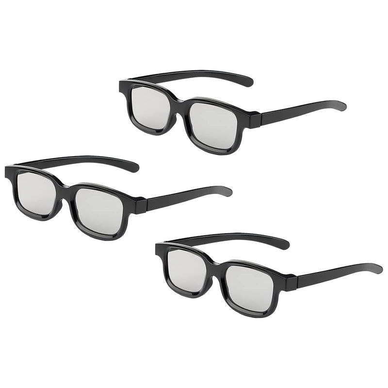 Reald 3D Glasses, Circular Polarized Non-Flashing Passive 3D Glasses For Reald Format Cinema/Passive Polarized 3D TV Projector - 3D Glasses That Supports 3D TV And Cinema (3pcs)