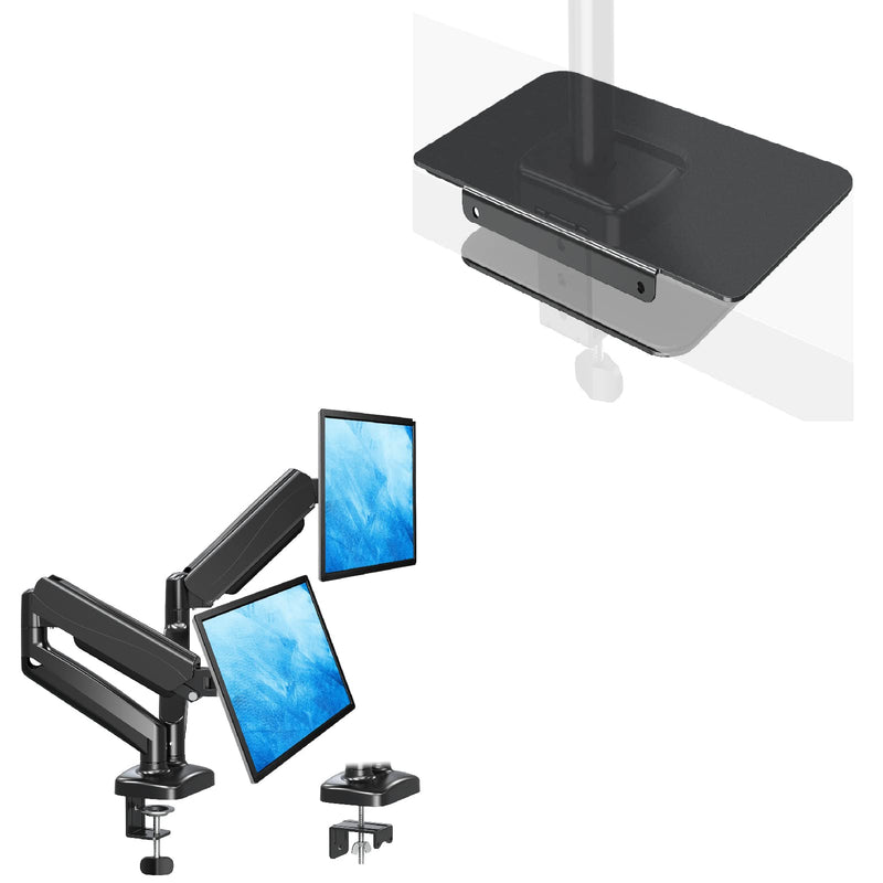 MOUNTUP Dual Monitor Stand for Desk, Monitor Arms for 2 Monitors+Monitor Mount Reinforcement