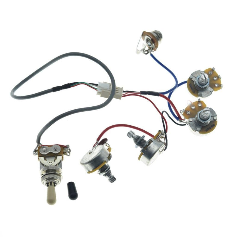 Guitar Prewired Wiring Harness Humbucker Solderless Wiring Harness 2V2T with 500K Pots and 3 Way Toggle Switch For LP Les Paul Standard Series For LP Standard Series
