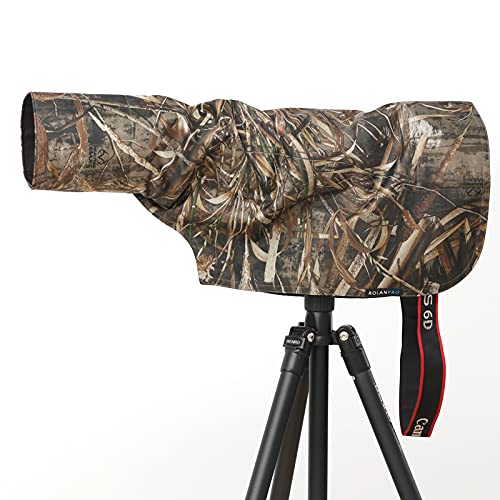 ROLANPRO XS Size Rain Cover for Canon RF 100-500mm F/4.5-7.1 L is USM, for Sigma 150-600mm F5-6.3 DG OS HSM Contemporary, for Sony FE 100-400mm f4.5-5.6 GM etc.-#Thicker Grass Waterproof