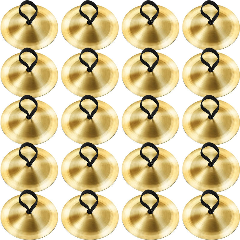 20 Pieces Finger Cymbals Belly Dancing Finger Dancing Finger Zills Musical Instrument for Dancer Party (Gold) Gold