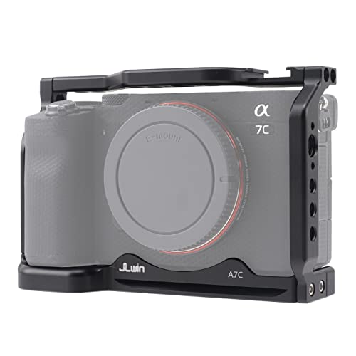Foto4easy Cage for Sony Alpha A7C Cameras with Quick Release 1/4" 3/8" Screw and Cold Shoe Expansion Microphone Monitor Fill Light
