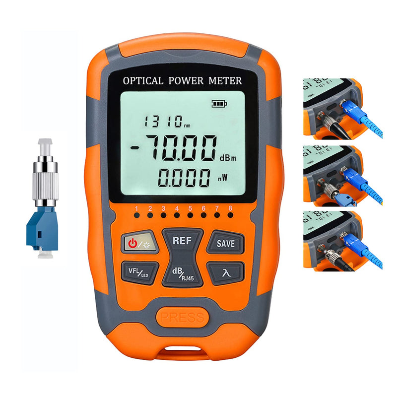 [AUSTRALIA] - 4-in-1 Fiber Optic Tester, Portable Optical Power Meter FC/SC/ST Standard Interface, Built-in 30Km Fiber Fault Detector Network Cable Tester with 1pc FC to LC Adapter 1 