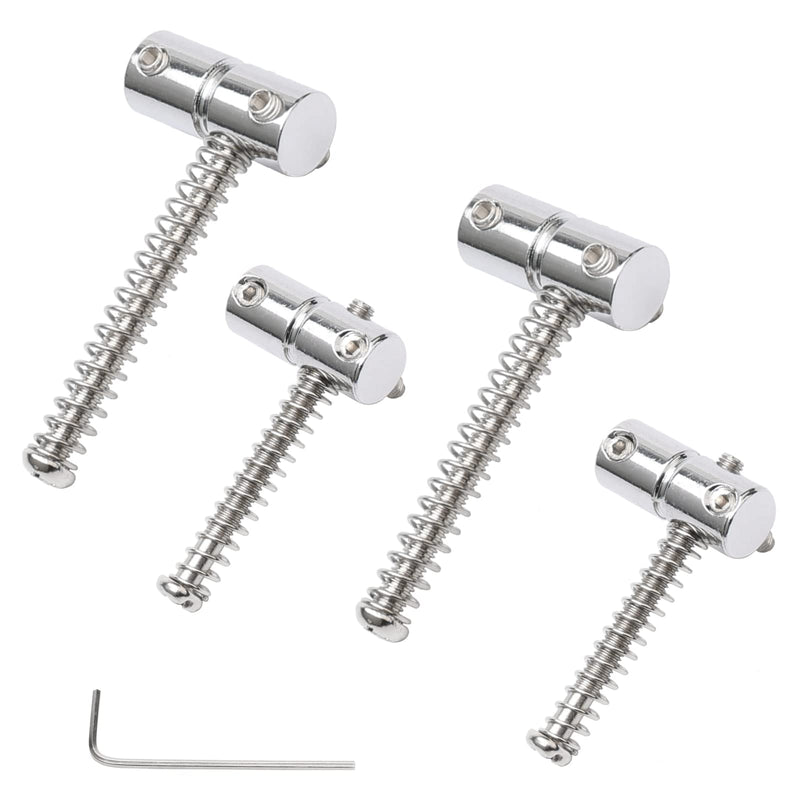 Zinc Alloy Bass Bridge Saddles for 4 String PB Precision Bass JB Jazz Bass Guitar Vintage Electric Guitar Replacement(4 Pack, Silver)