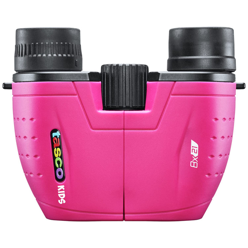Tasco Kids Binoculars 8x21, Compact Binoculars for Kids Ages 3-12, Great for Adventures, Hiking, Camping, Travel, Bird Watching Not-Foldable Pink
