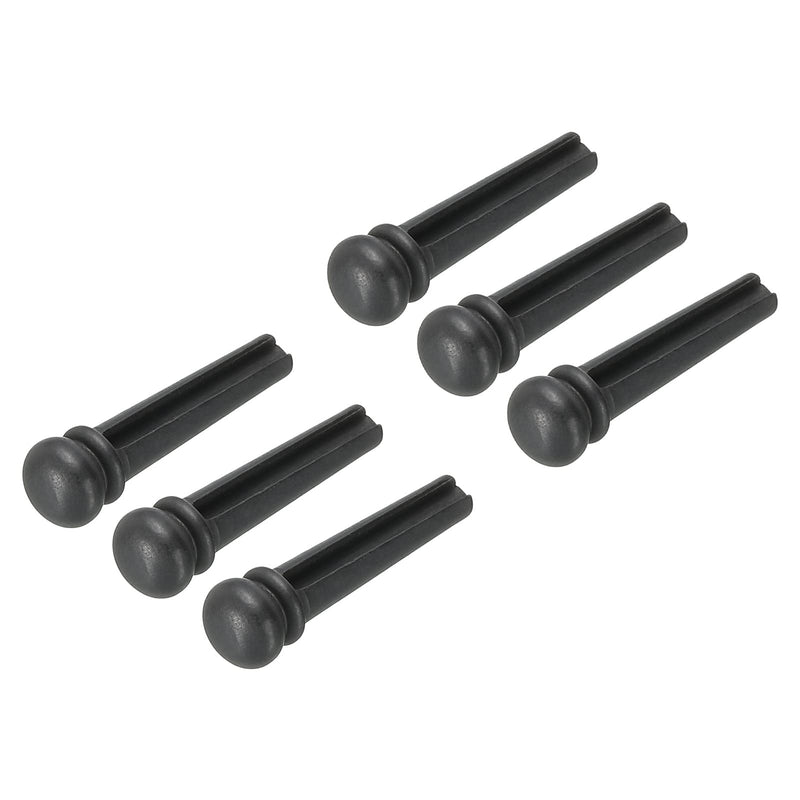 MECCANIXITY Ebony Acoustic Guitar Bridge Pins Pegs, Guitar Bridge Pins Replacement Guitar End Pin Set for Folk Brass with Black Spot Pack of 6