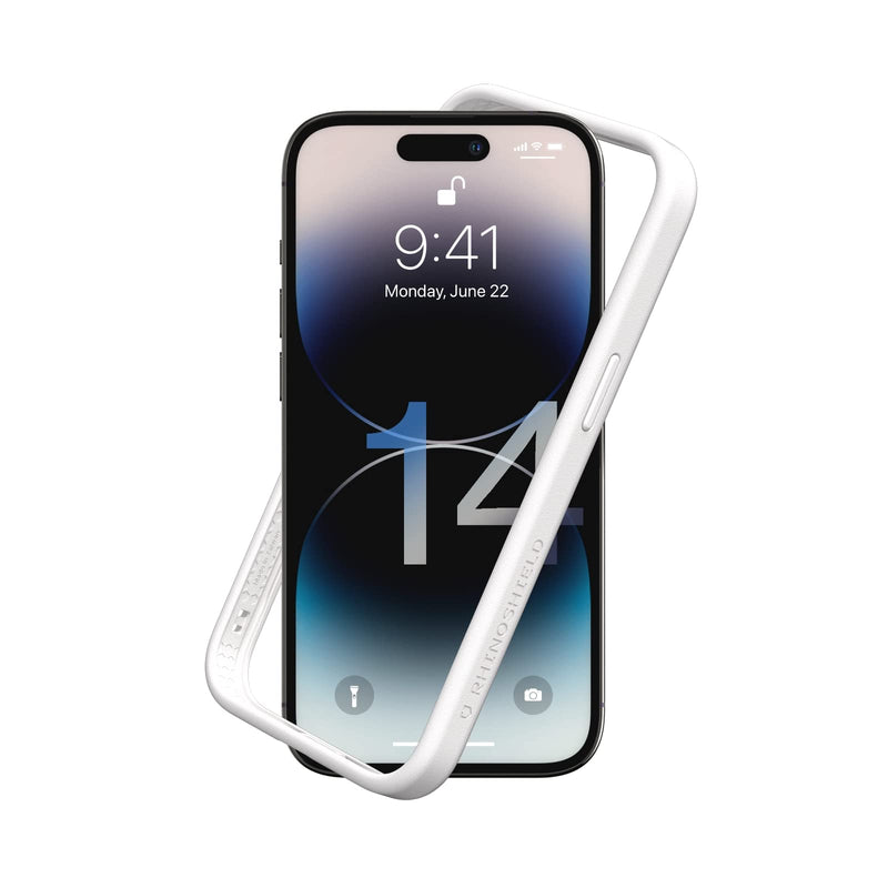 RhinoShield Bumper Case Compatible with [iPhone 14 Pro] | CrashGuard NX - Shock Absorbent Slim Design Protective Cover 3.5M / 11ft Drop Protection - White iPhone 14 Pro - White