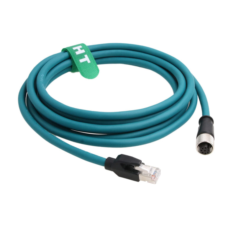 Ethernet Cable M12 A-Coded 8 Pin Female to RJ45 Cat-7e Patch Cord for Industrial Actuator Sensor Profibus Network Automation Application 10m 10 m
