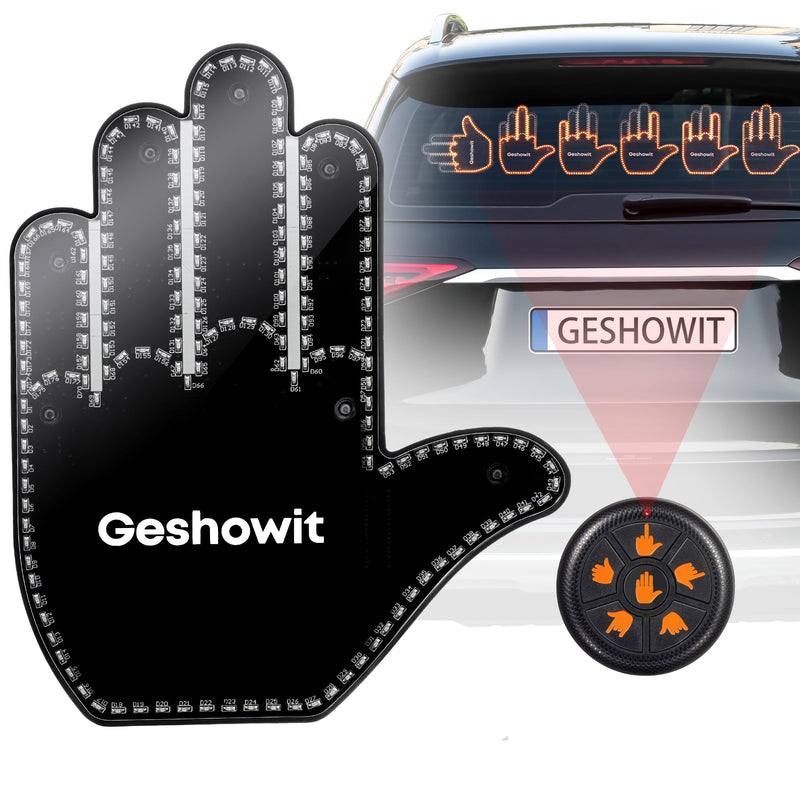 [AUSTRALIA] - Car Accessories for Men - Car Finger Light with 6 Gestures Remote - Show Your Feelings to Drivers - Ideal Gift Hand Gesture Lights, Truck Accessories, Hand Sign Car LED Signs for Men and Women Black (Upgraded) 