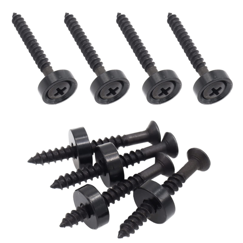 Black Guitar Neck Joint Bushings and Bolts, 8pcs Metal Guitar Neck Ferrules with Screws, Guitar Neck Replacement Parts Compatible with Electric Guitar or Bass black