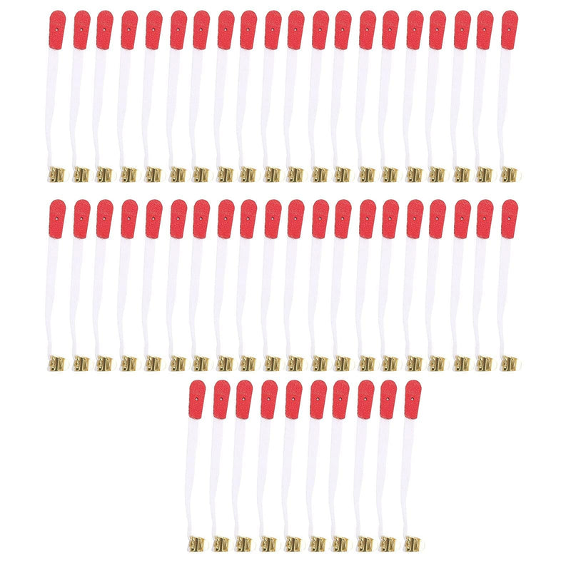 50Pcs Piano Bridle Straps Replacement Piano Spring Clips Repair Parts 75x5mm/ 3 x 0.2inch Bridle Tape White And Red PianoAccessories