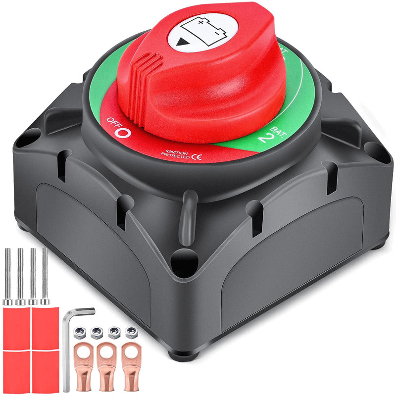 [AUSTRALIA] - Nilight Battery Switch 1-2-Both-Off 12V 24V 48V 600A High Current Heavy Duty Battery Power Cut Master Switch Disconnect Isolator for Truck Vehicle Trailer RV Marine Boat Yacht 1-2-Both-Off Switch 600A 