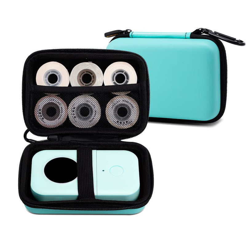 Phomemo Label Printer Case Hard Carry Case Compatible D30/M02/T02/M110/P21/D110 Label Printer, Label Maker Labeler Storage Holder, Green