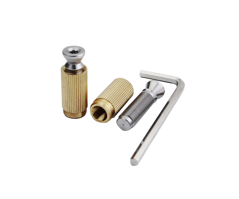 Guyker Tremolo Bridge Studs & Anchors Bridge Posts, Pure Steel and Brass Mounting Bolt Screw Inserts with 7mm Post Studs for Electric Guitar Tremolo System Bridge - Chrome, Set of 2