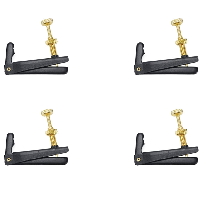 4Pcs Cello Fine Tuners for 3/4 4/4 Cello String Adjusting (Black)