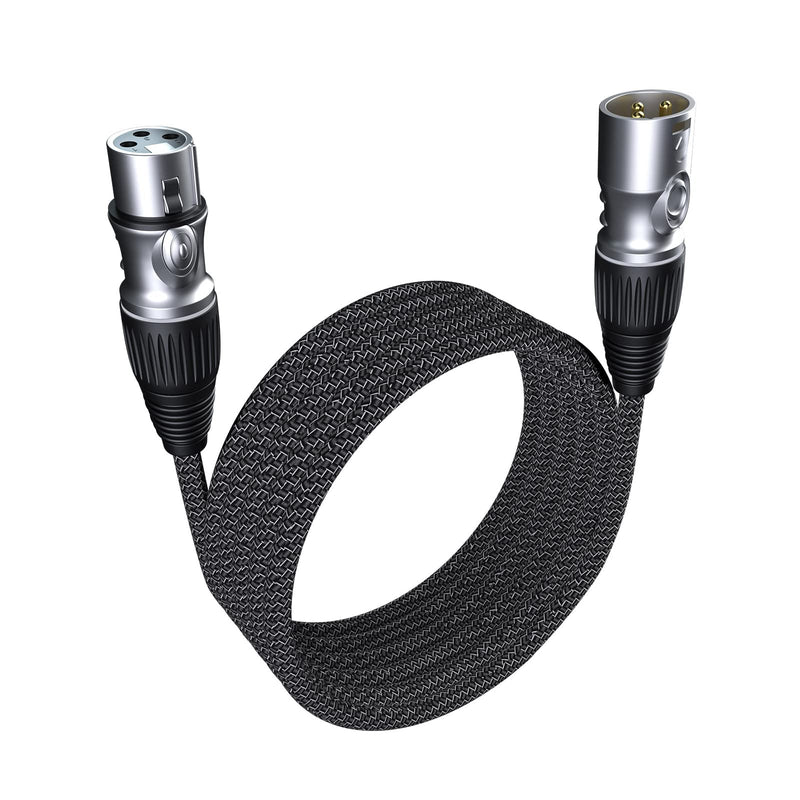 [AUSTRALIA] - GeoHN.G XLR Microphone Cable 50FT/15M, 3-Pin Heavy Duty Balanced Microphone Cord XLR Male to Female Nylon Braided Speaker Cable for Mixer/Recording Studio/Speaker Systems 1 PACK 