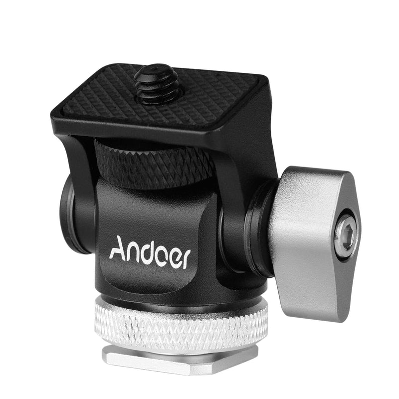 [AUSTRALIA] - Andoer Mini Monitor Mount Tripod Head Cold Shoe Adapter Aluminum Alloy 1/4 Inch Screw for Mounting Camera Monitor Flash Microphone LED Fill Light 