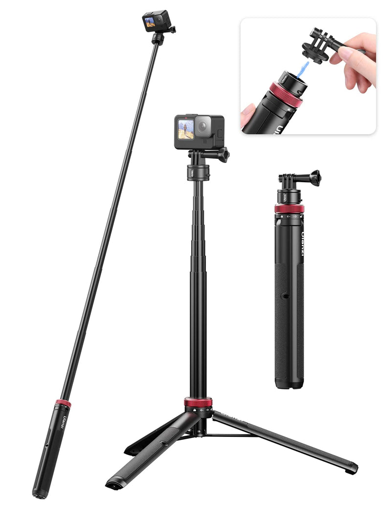 57in Selfie Stick Tripod - ULANZI Go Quick II Extendable Tripod Stand Magnetic Suction Quick Release Vlog Accessories Handle for GoPro Hero 11 10 9 8 7 6 5/Max/DJI OSMO Action Cam Selfie Tripod