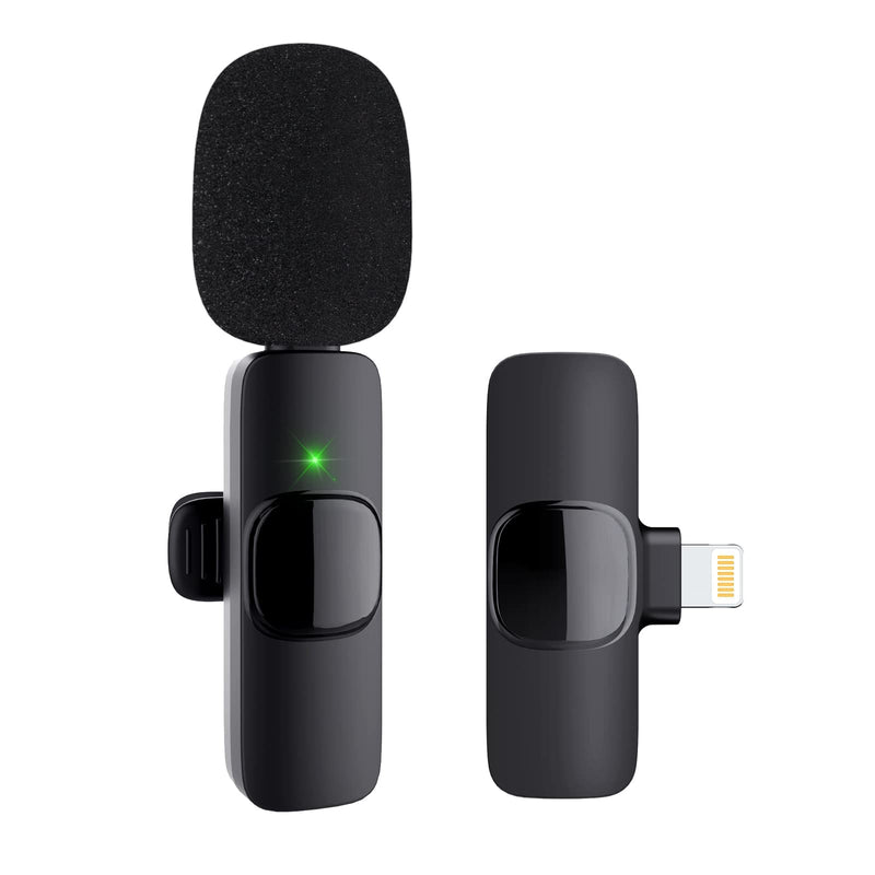 Wireless Microphone for iPhone Microphone for Video Recording Wireless Lavalier External Microphone & Systems for iPhone Lapel Clip On Mini Microphone Wireless Lav Mic for YouTube Podcast Recording