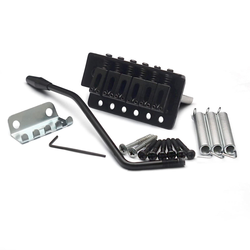 SAPHUE 52.5mm Guitar Stratocaster Tremolo Bridge Set for Fender Strat Squier Electric Guitar Replacement Black