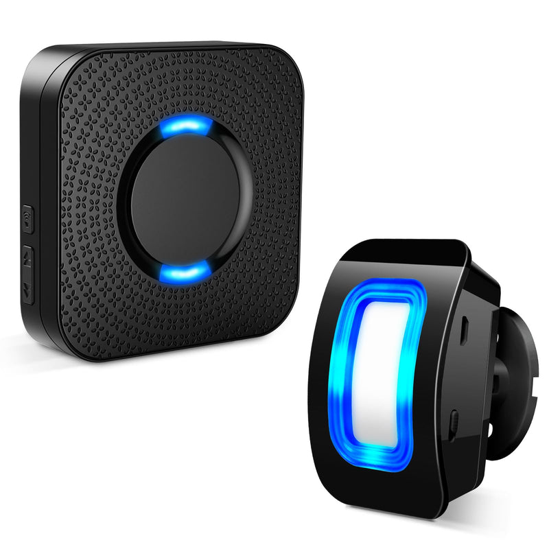 Wireless Motion Sensor LED Light - Motion Detector Alarm Chimes Door Sensor with 500 FT Range Security Alert Monitor System for Home, Business, Store, Office, School A 1 Receiver+1 Sensors