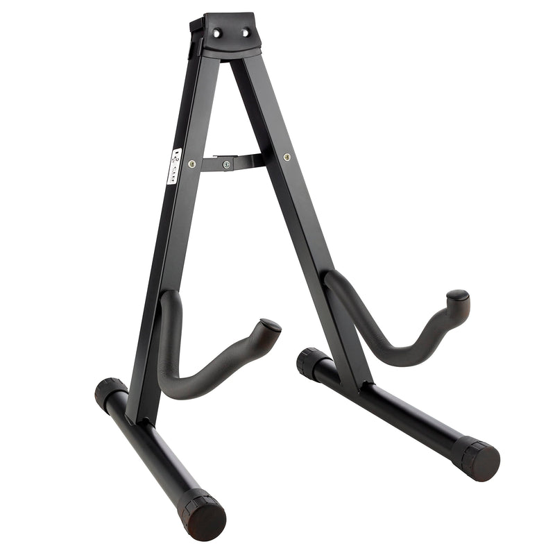 Foldable Guitar Stand - Professional Quality, A-Frame, Universal Fit, Portable Stand for Acoustic, Electric Guitar, Bass, and More - Lightweight and Sturdy Design, Non-Slip Rubber Feet