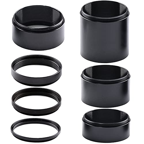 M42 T2 Extension Tube Kit for Telescope, M42x0.75, 7-Piece Extension Tube Set – 1.25" / 7-Piece