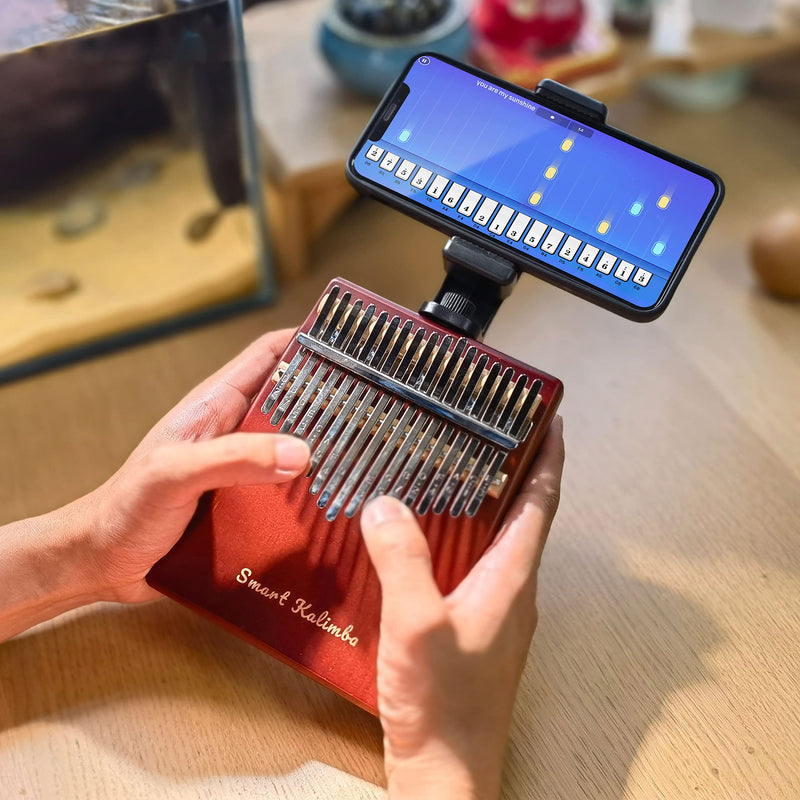 [AUSTRALIA] - Smart Kalimba with APP Tuning Hammer Thumb Piano 17 Keys Portable Finger Easy-to-Learn Musical Instrument Beginner Kids Adult Christmas Gift (Claret Red) Claret Red 