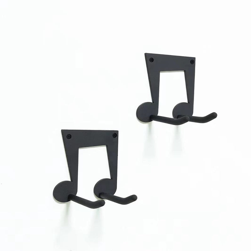 Guitar Wall Mount Hanger 2 Pack, Ukulele Mount, Steel Guitar Hangers for Wall, Guitar Hook Holder for Bass, Guitar, Violin, Black