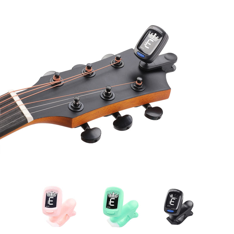 AXLOFO® Clip On Guitar Tuner For All Instruments, Ukulele, Guitar, Bass, Mandolin, Violin, Banjo, LCD Display, 360 Degree Rotating, Fast & Accurate (black) black