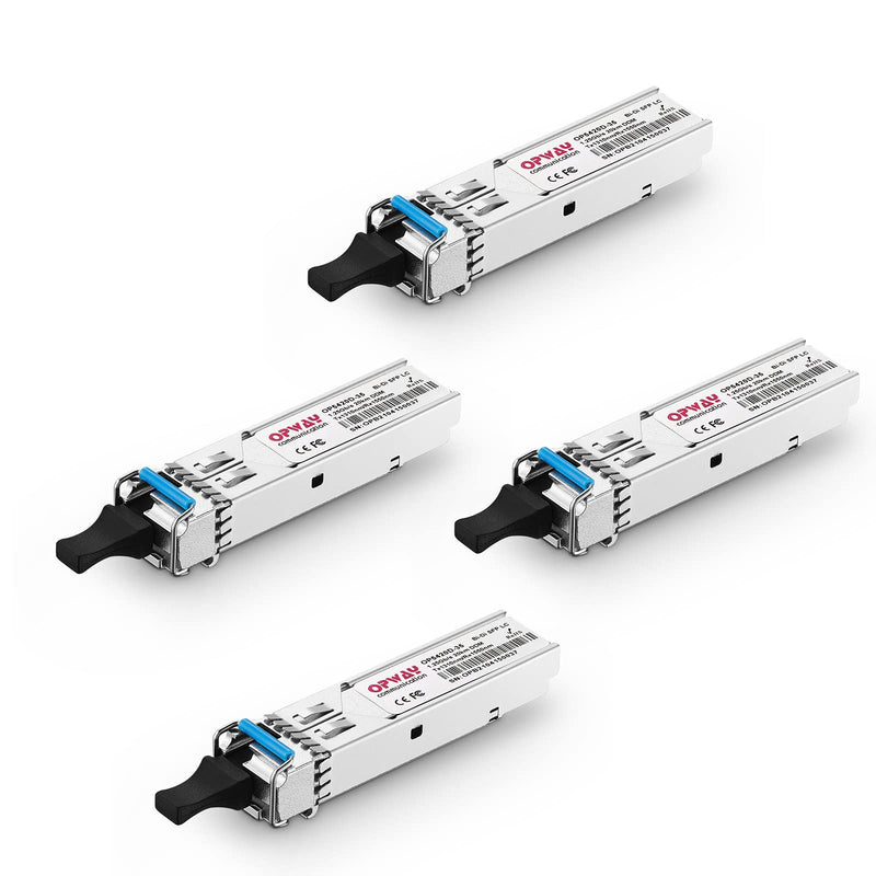 Tongyu 4PCS/Pack SFP LC 1.25Gb/s Module 1310nm/1550nm 20km Bi-Directional Transceiver for Cisco, Ubiquiti UF-SM-1G Netgear Mikrotik Other Open Switches 1000Base-LX Ethernet Metro/Access Networks 4 Pcs