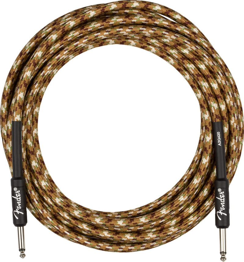 Fender 18.6-Foot Professional Tweed Instrument Cable, Straight-Straight, Desert Camo - 1 Pack 18.6ft