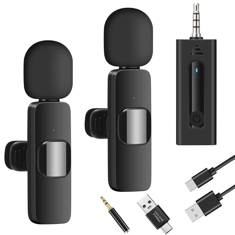 BZXZB Wireless Microphone for Camera/Computer/Laptop/MacBook/Phone, Professional Lavalier Lapel Mic for Video Recording, YouTube, Vlog, Tiktok, Interview K35