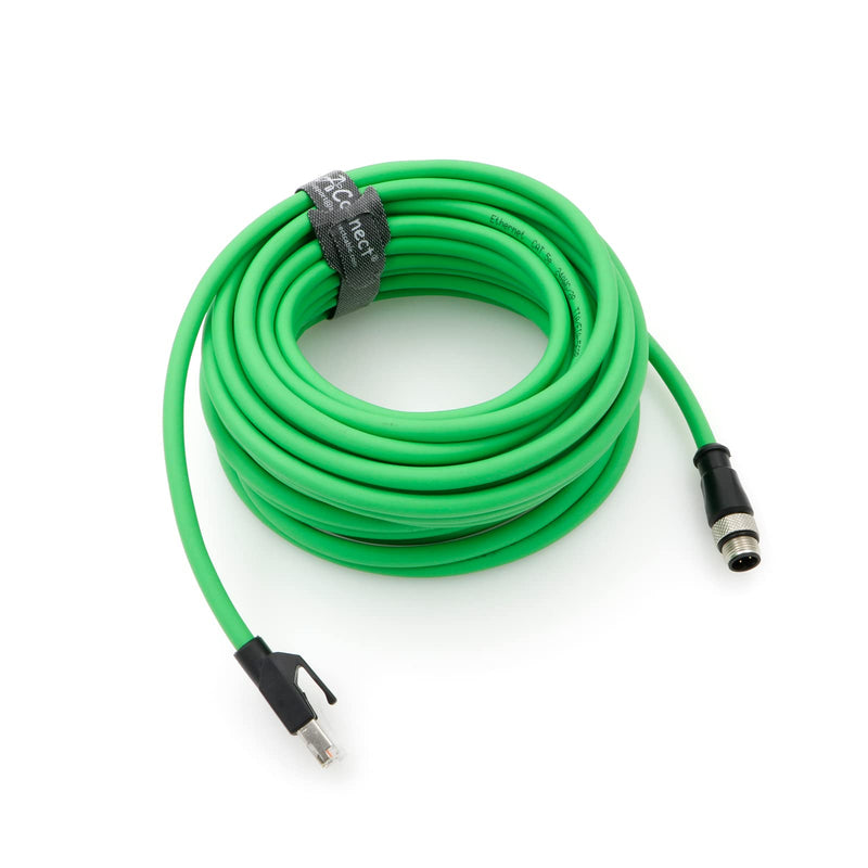 D-Code Cable M12 4 Pin Male to RJ45 Male Cat5e High Flexible Waterproof Ethernet Shielded Cable Industrial for Industrial Camera 33Ft/10M 10M
