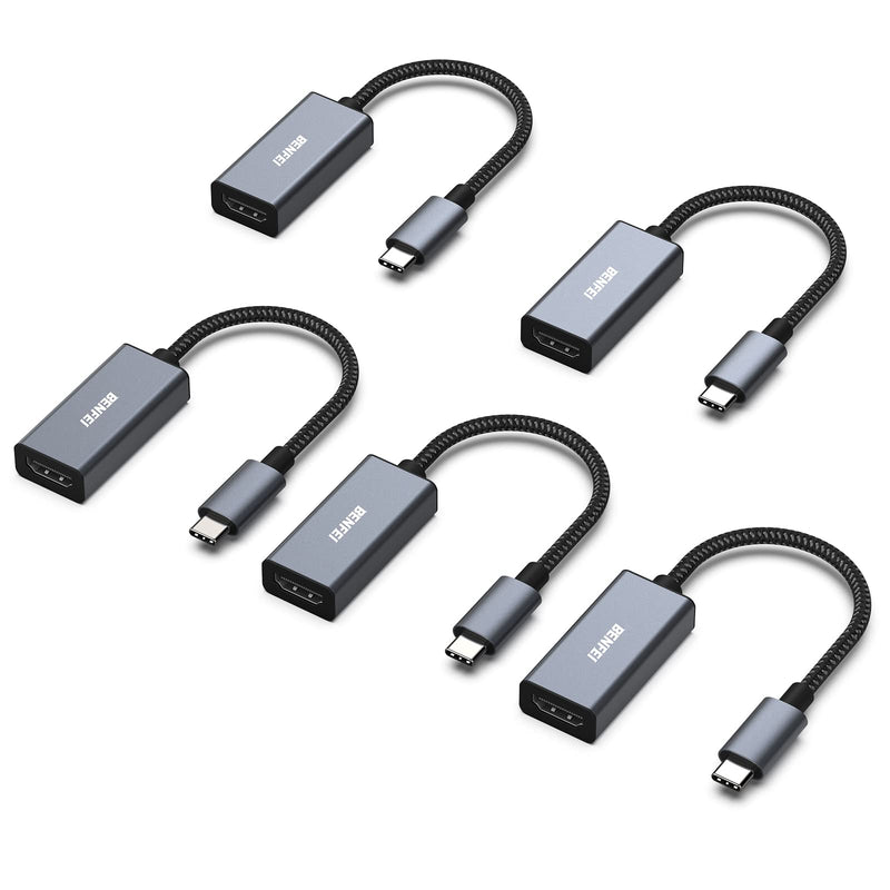 BENFEI 5 Pack USB C to HDMI Adapter 4K@60Hz, USB Type-C to HDMI Adapter [Thunderbolt 3/4/5 Compatible] with iPhone 15 Pro/Max, MacBook Pro/Air 2023, iPad Pro, iMac, S23, XPS 17, Surface Book