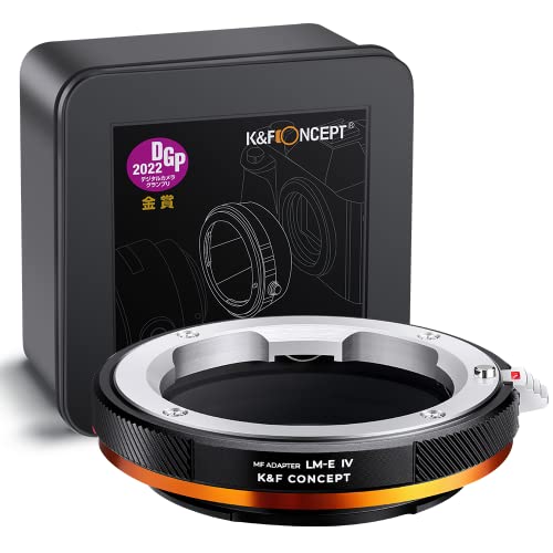 K&F Concept IV PRO L/M-E Lens Mount Adapter with Aperture Control Ring, Compatible with Leica M Series Lens to Sony-E NEX Mount Camera Body with Matting Varnish Design