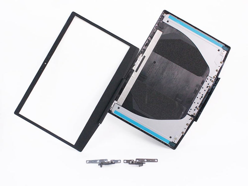 LCD Cover Hinges Front Bezel Covers Set Black for Dell Ins-piron Gaming G3 15 3500 3590 Laptop 0747KP 747KP Back Shell Rear Lid Top Case with Hinge Frame Blue Logo