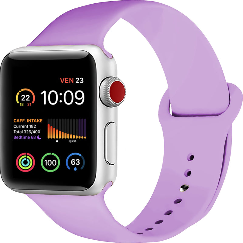 IceSword Sport Band For Apple Watch Bands 41mm 40mm 38mm, Soft Silicone Sport Wristbands Replacement Strap with Classic Clasp Cute iWatch Series SE 8 7 6 5 4 3 2 1 Women Men 38/40/41mm Purple