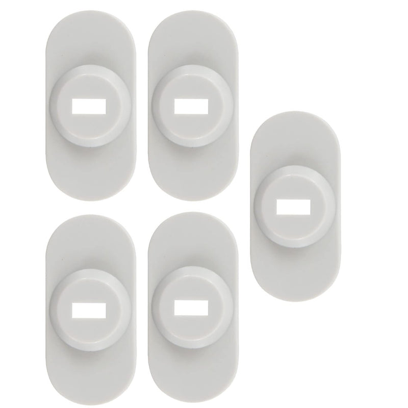 5Pack Anti Theft Self-Adhesive Security Plate with Slot for Cables to Lock Down Laptops, Mac Book, Tablets, iPad, or Other Computer (White) White lock slot-5Pack