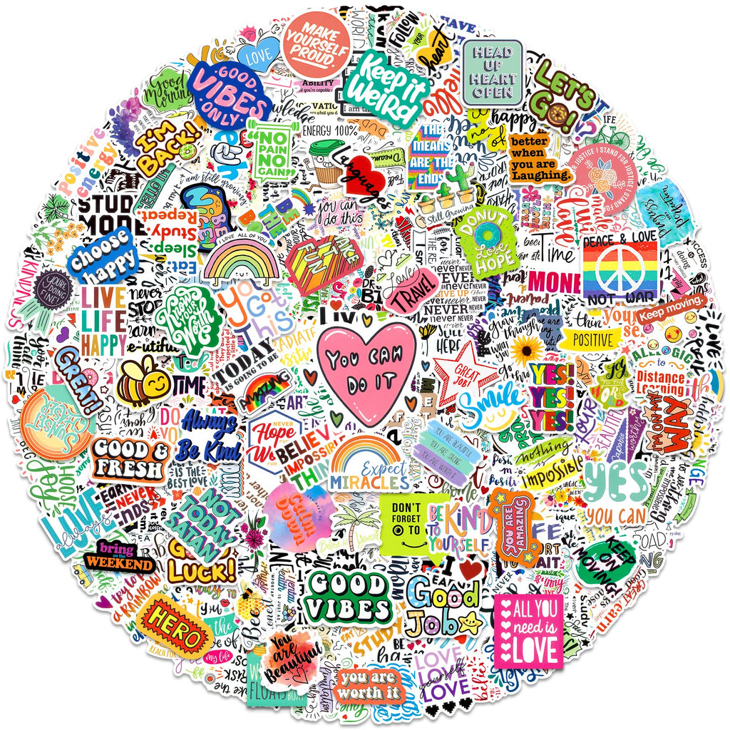 300 PCS Inspirational Stickers for Adults, Motivational Water Bottle Stickers for Teens Kids Teachers, Journaling Scrapbook Laptop Positive Quote Vinyl Stickers for Vision Board Supplies 300 Pcs
